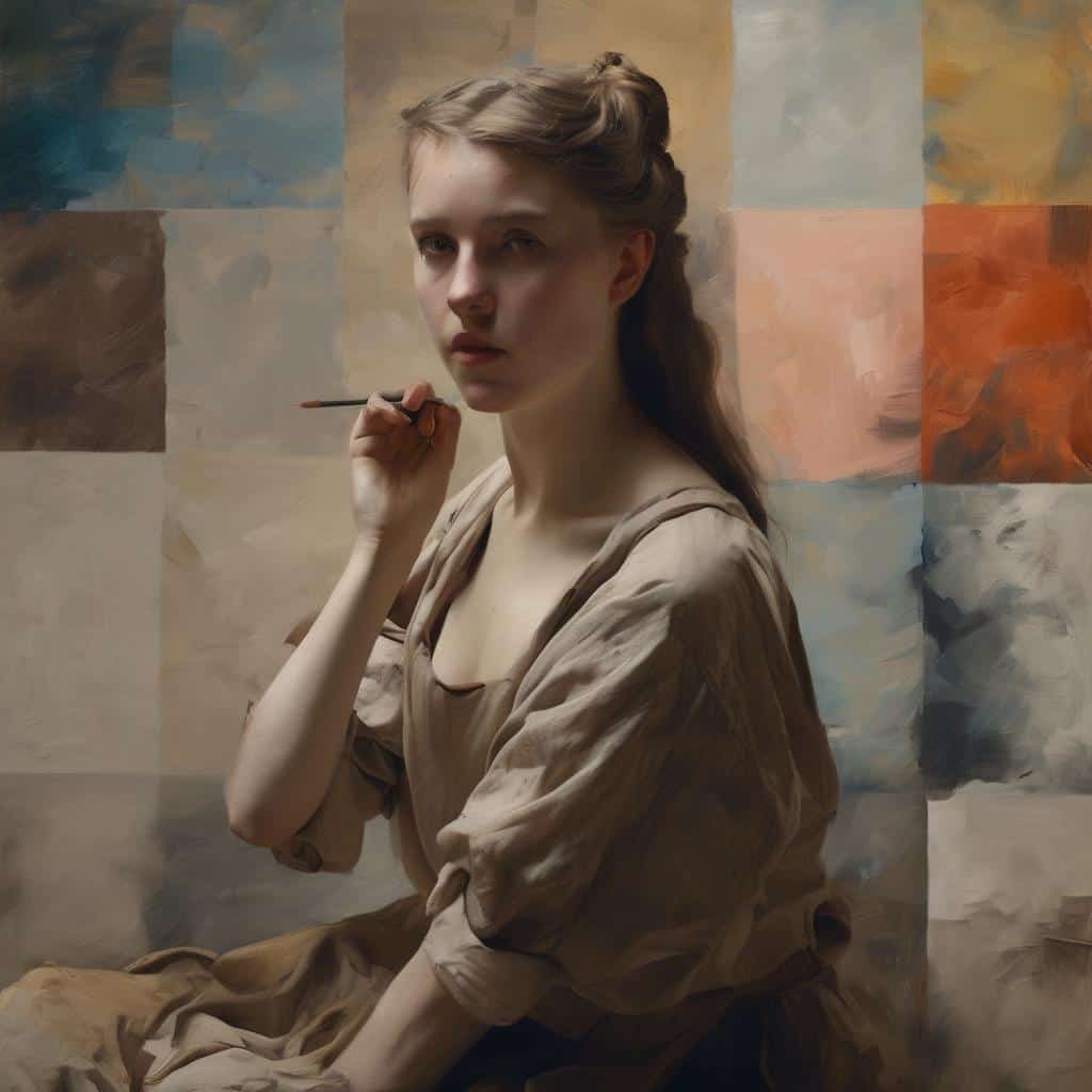 αριστερά, νεαρή γυναίκα ζωγράφος, η καλλιτεχνική επανάσταση του 20ου αιώνα, σύγχρονη τέχνη και δημιουργικότητα.